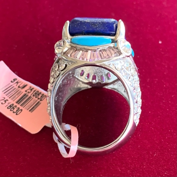 NWT Lapis Lazuli, Turquoise, Pink Zirconia, & White CZ Ring - Picture 10 of 15